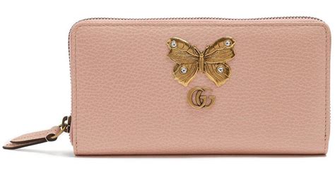 gucci pink butterfly wallet|gucci small wallet on chain.